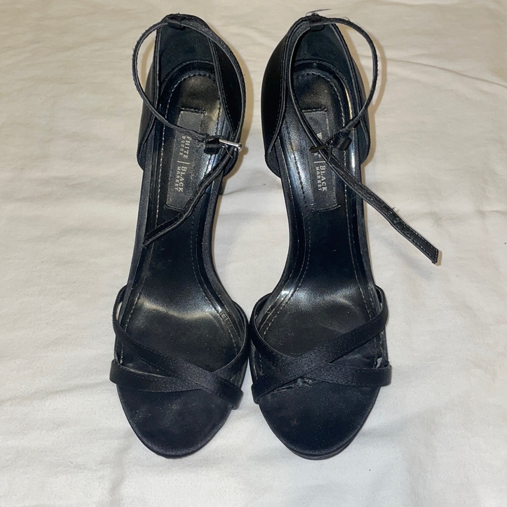 White House Black Market Strappy Black Heels